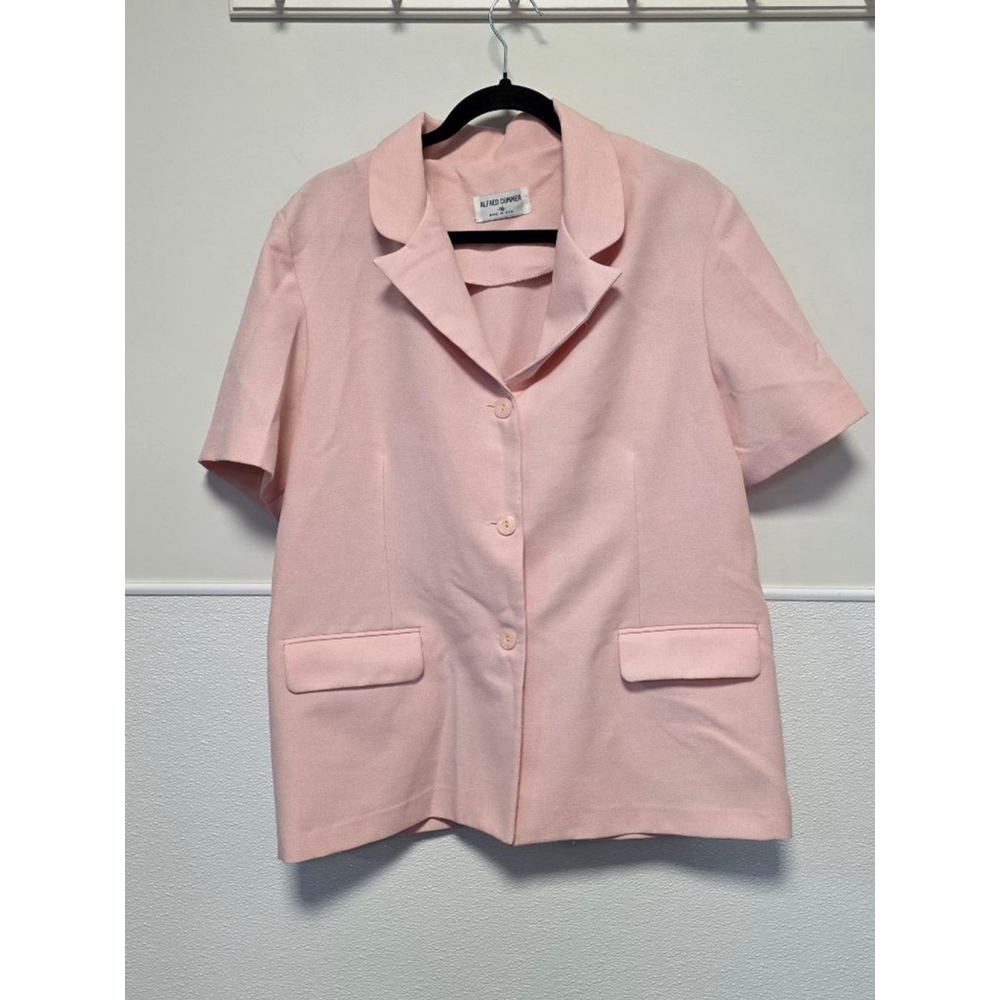 Women's Alfred Dunner Pink Short‎ Sleeve Blazer Plus Size 16